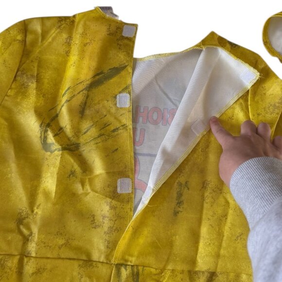 Spirit Halloween Biohazard Unit Costume Hazmat Jumpsuit Yellow Hood Child Size L - Picture 6 of 12